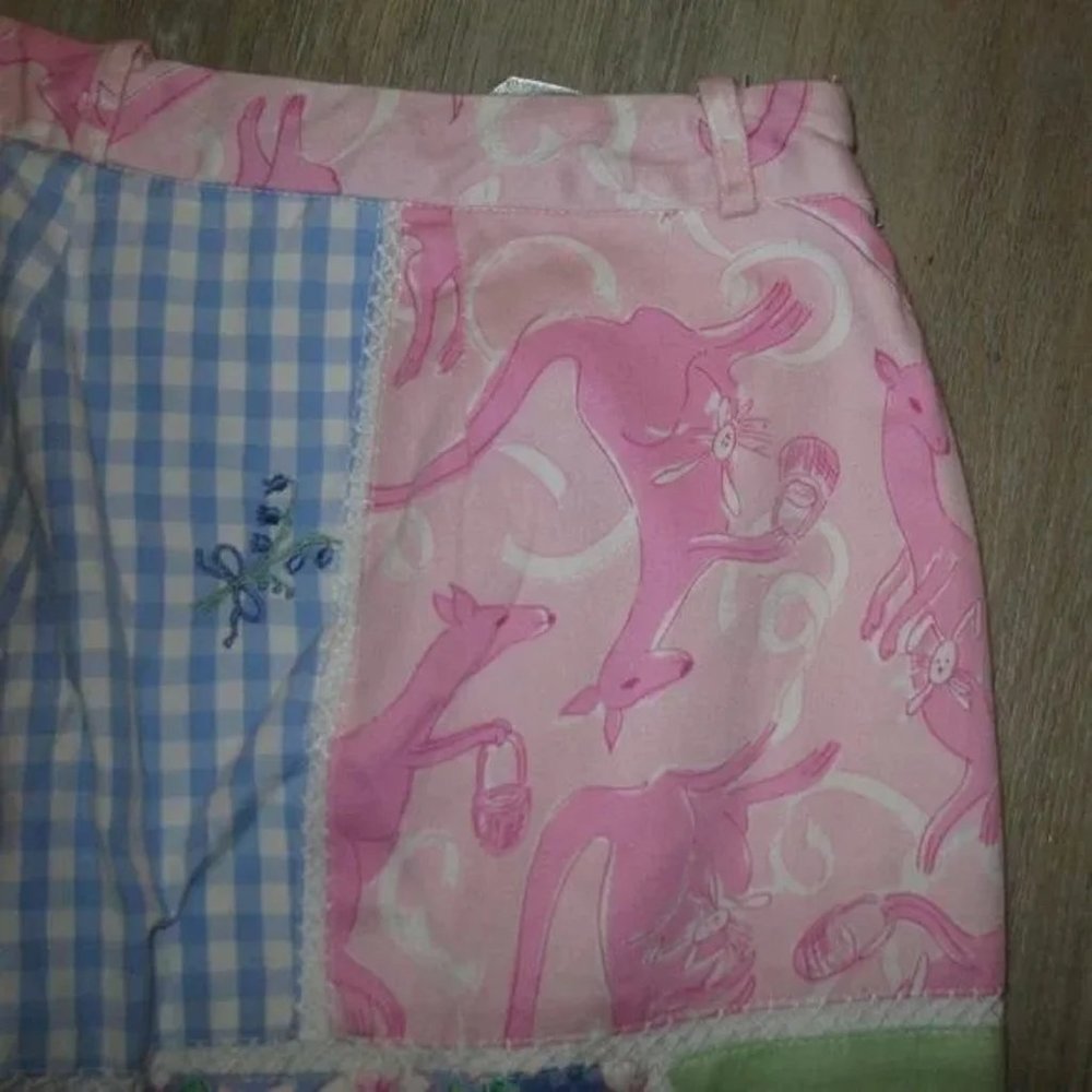 Lilly Pulitzer Patchwork Kangaroo Capri Pants Sz 6 - image 8